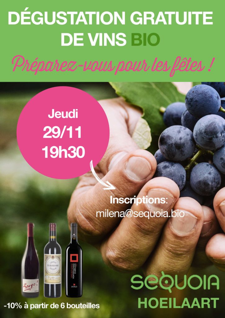 Soirée dégustation de vins bio à Hoeilaart!